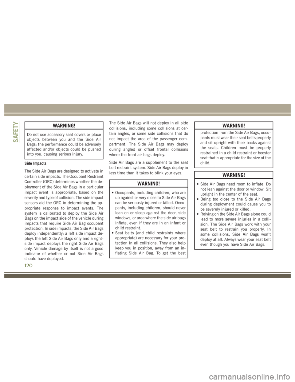 JEEP WRANGLER RUBICON 2019  Owners Manual 120 
