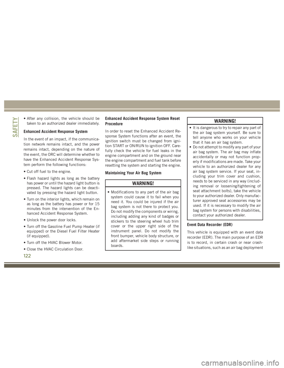 JEEP WRANGLER RUBICON 2019  Owners Manual 122 