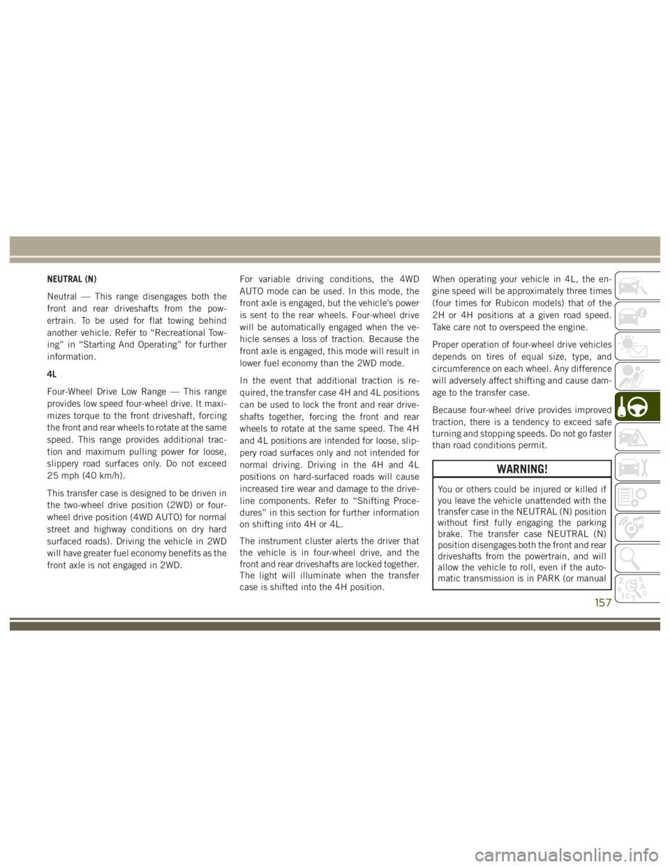 JEEP WRANGLER RUBICON 2019 Owners Manual JEEP WRANGLER RUBICON 2019 Owners Manual