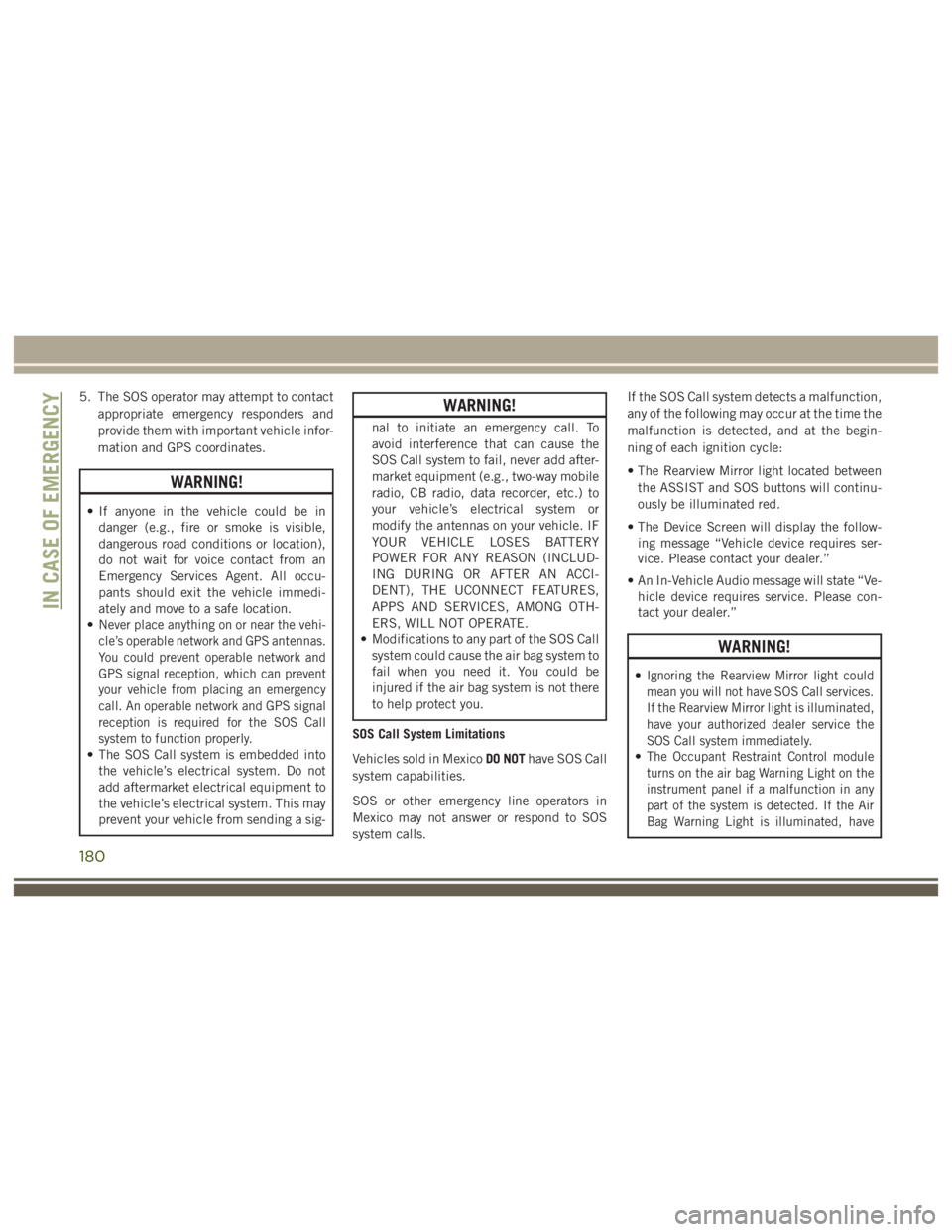JEEP WRANGLER RUBICON 2019 Owners Manual 180 JEEP WRANGLER RUBICON 2019 Owners Manual 180
