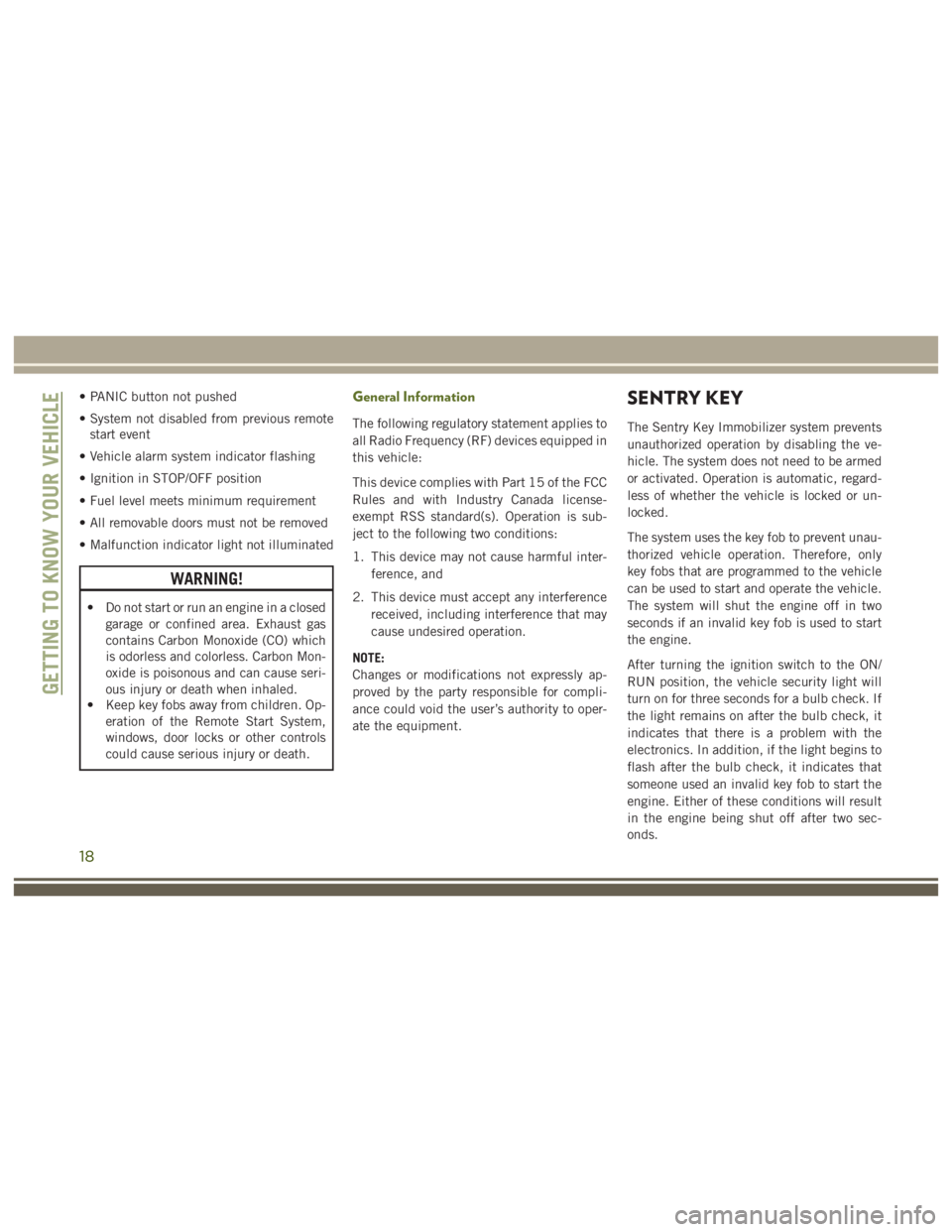 JEEP WRANGLER RUBICON 2019 User Guide 18 JEEP WRANGLER RUBICON 2019 User Guide 18