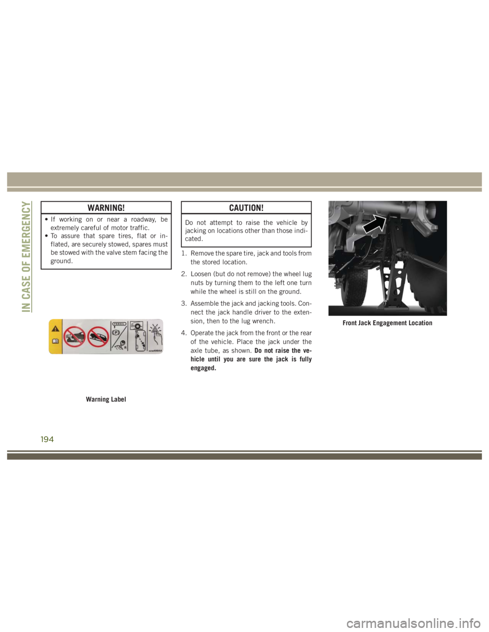 JEEP WRANGLER RUBICON 2019 Owners Manual 194 JEEP WRANGLER RUBICON 2019 Owners Manual 194