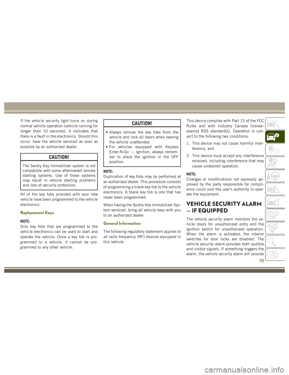JEEP WRANGLER RUBICON 2019 Owners Manual JEEP WRANGLER RUBICON 2019 Owners Manual