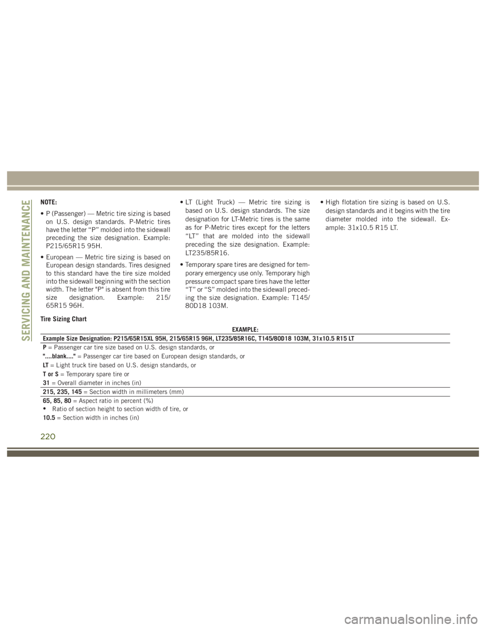 JEEP WRANGLER RUBICON 2019  Owners Manual 220 