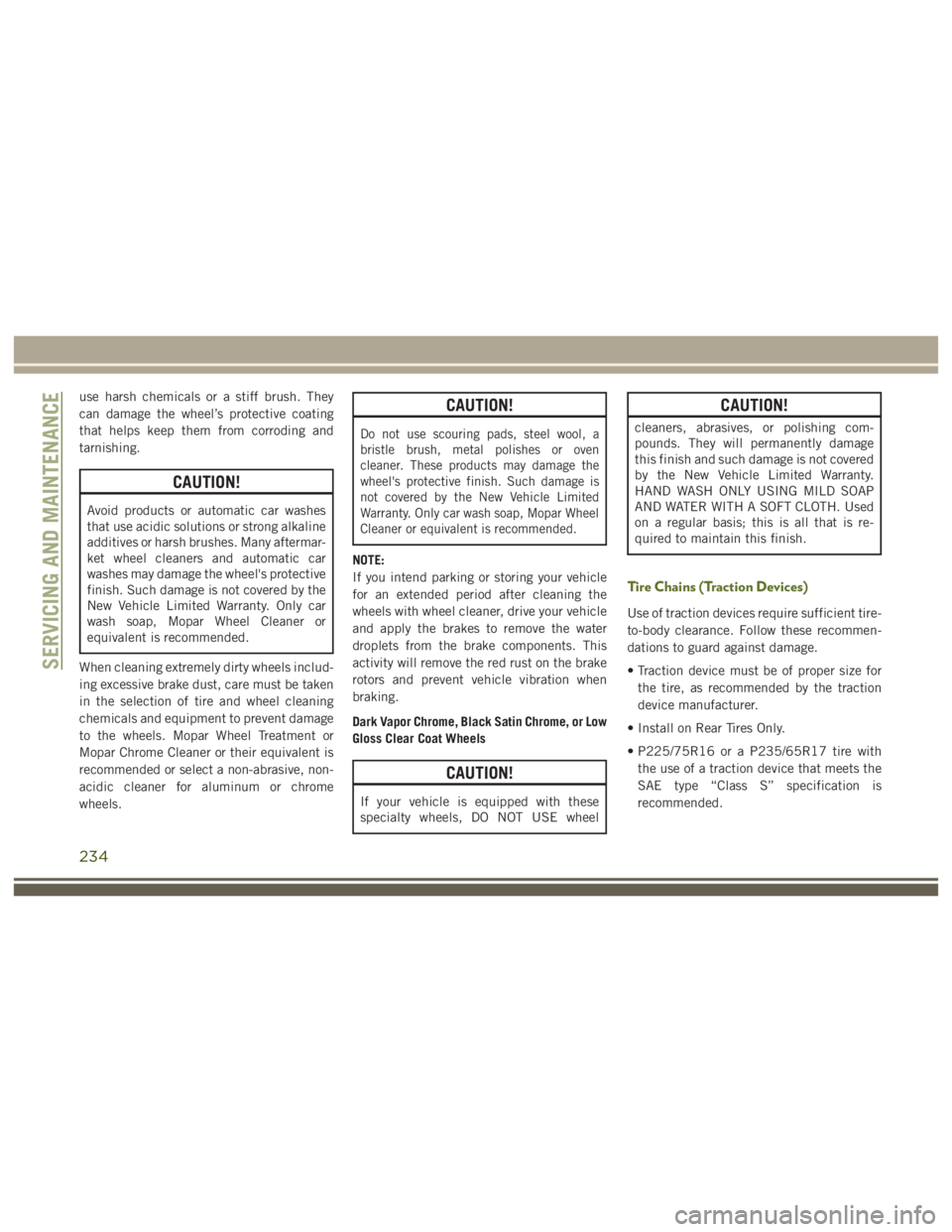 JEEP WRANGLER RUBICON 2019  Owners Manual 234 