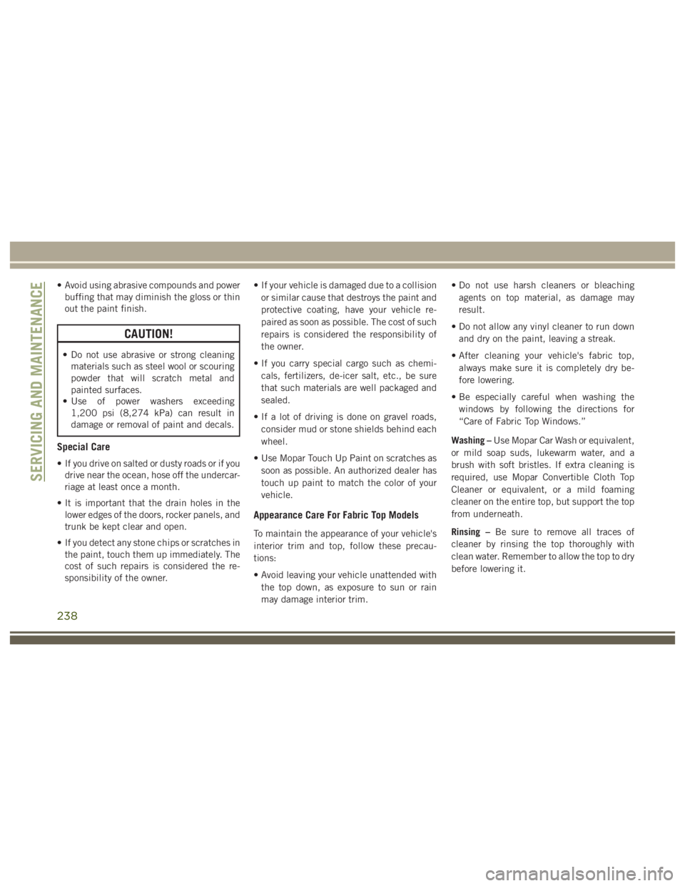 JEEP WRANGLER RUBICON 2019  Owners Manual 238 