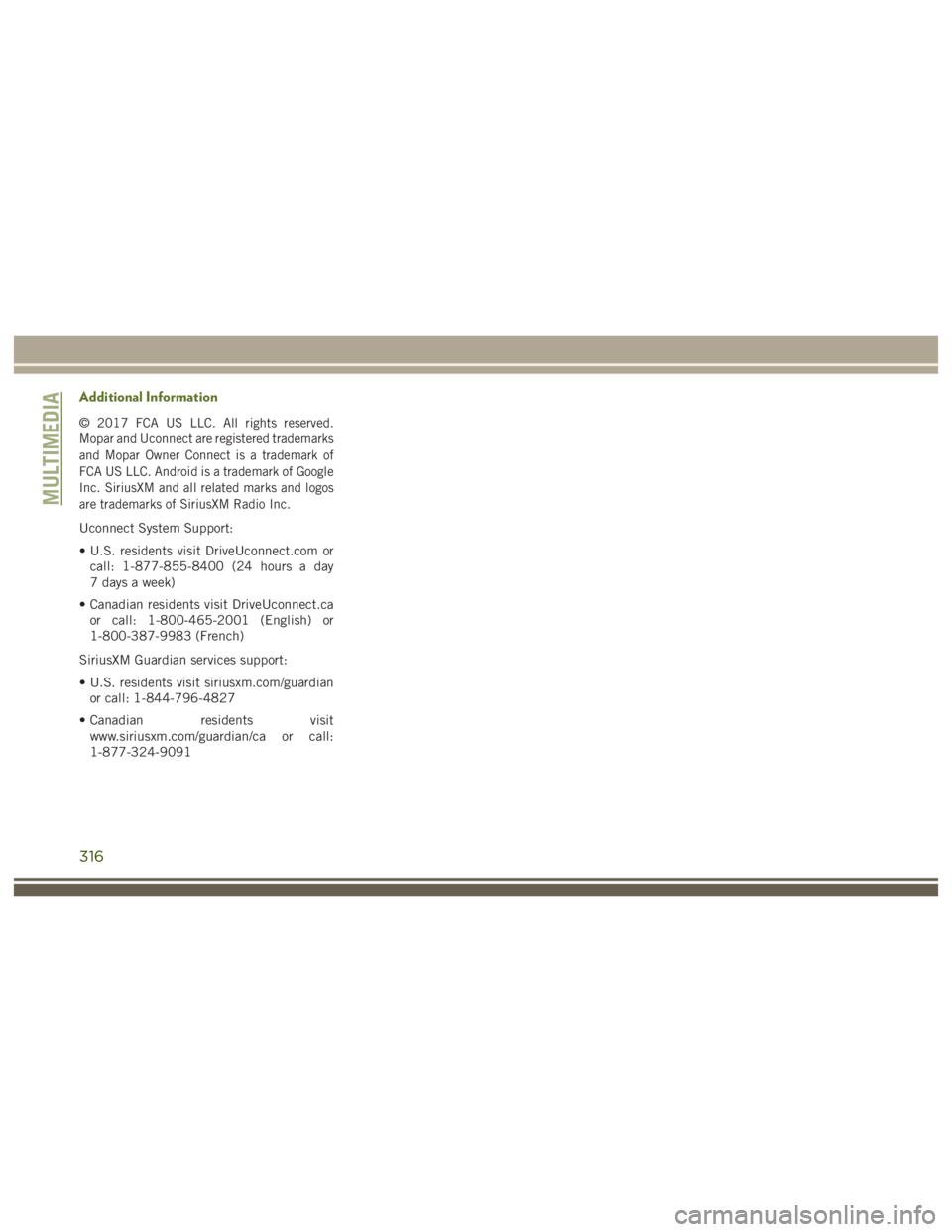 JEEP WRANGLER RUBICON 2019  Owners Manual 316 