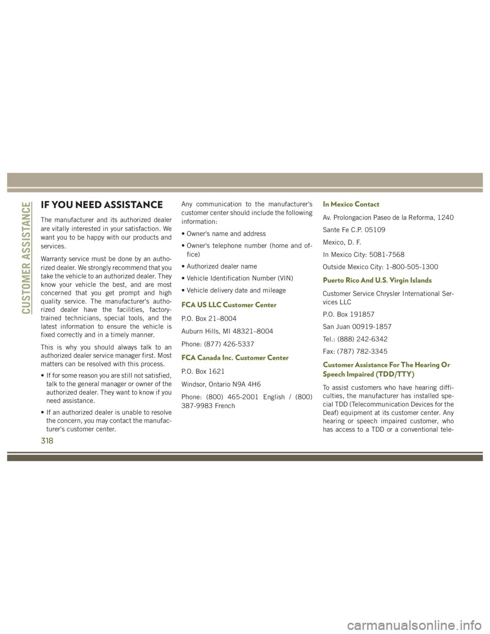 JEEP WRANGLER RUBICON 2019  Owners Manual 318 