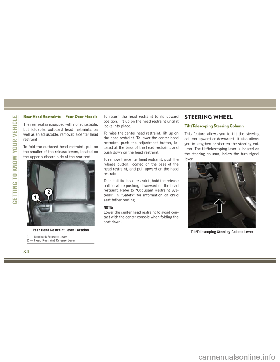 JEEP WRANGLER RUBICON 2019 Owners Guide 34 JEEP WRANGLER RUBICON 2019 Owners Guide 34