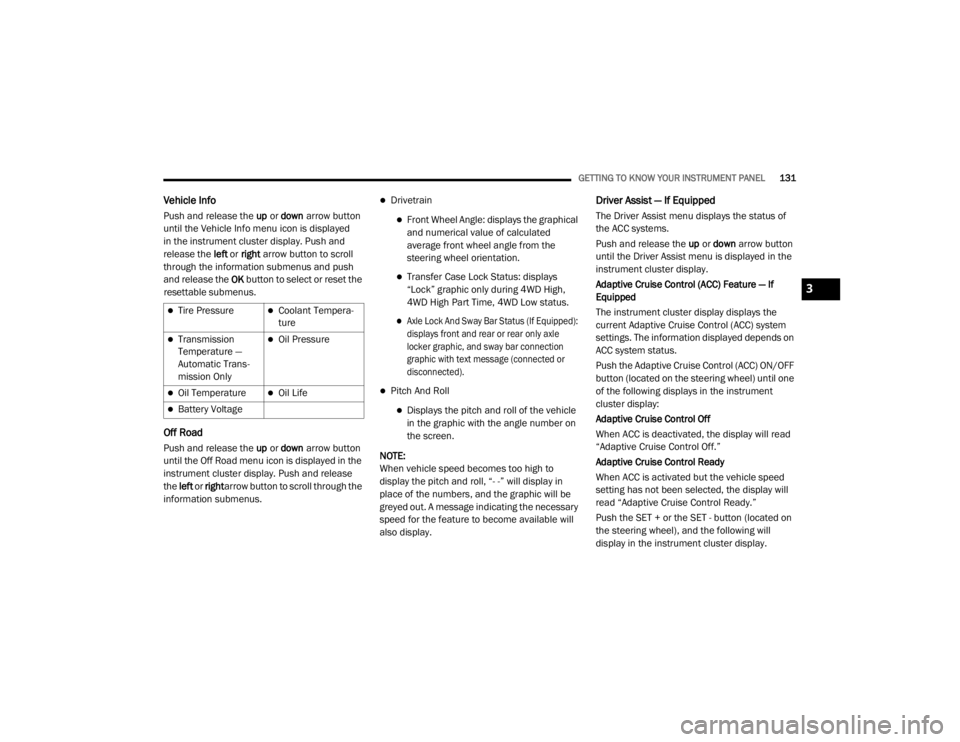 JEEP WRANGLER RUBICON 2020  Owners Manual 3

20_JL_OM_EN_USC_t.book  Page 131   