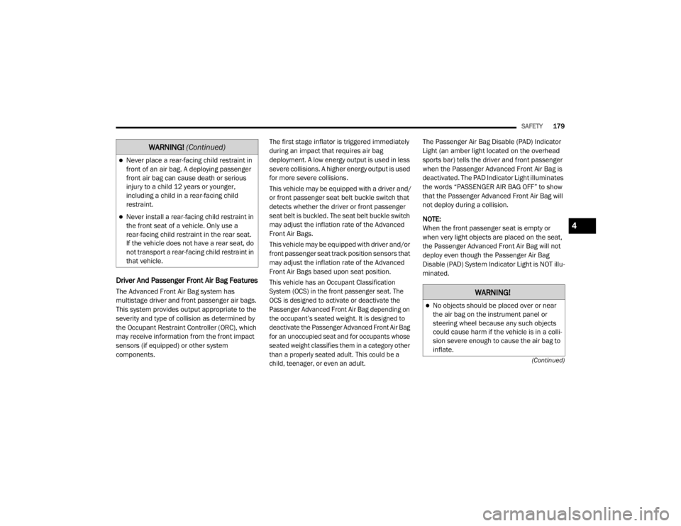 JEEP WRANGLER RUBICON 2020  Owners Manual �:�$�5�1�,�1�*� (Continued�\f
4

20_JL_OM_EN_USC_t.book  Page 179   