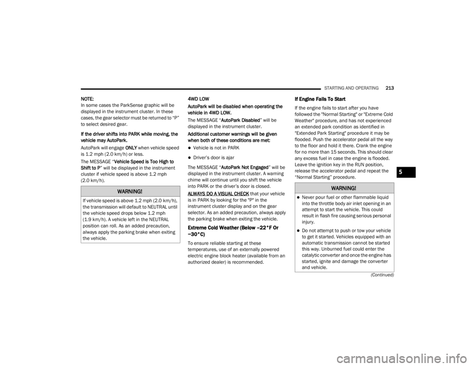 JEEP WRANGLER RUBICON 2020  Owners Manual ��W�K�D�W��\�R�X�U��Y�H�K�L�F�O�H�
�L�V��L�Q��3�$�5�.��E�\��O�R�R�N�L�Q�J��I�R�U��W�K�H���3���L�Q��W�K�H�
�L�Q�V�W�U�X�P�H�Q�W��F�O�X�V�W�H�U��G�L�V�S�O�D�\��D�Q�G��R�Q��W�K�H��J