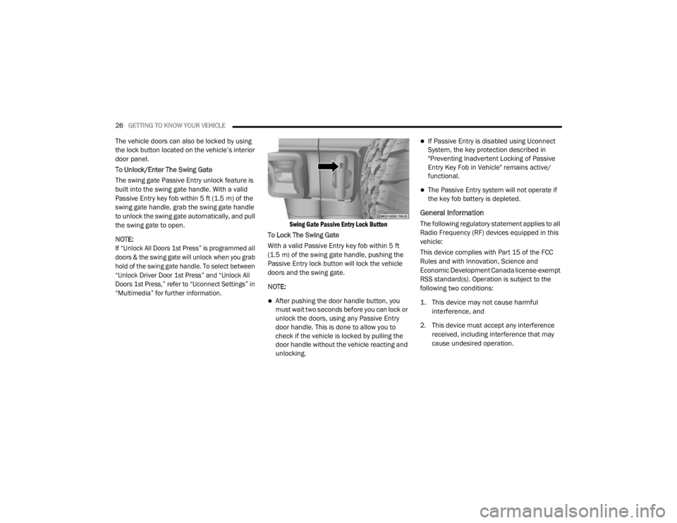 JEEP WRANGLER RUBICON 2020 Owners Manual 
