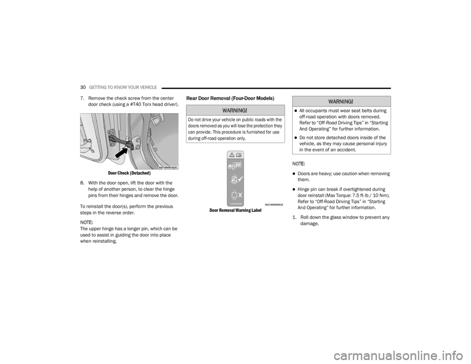 JEEP WRANGLER RUBICON 2020 Owners Guide 
�:�$�5�1�,�1�*�

��R��Q�R�W��G�U�L�Y�H��\�R�X�U��Y�H�K�L�F�O�H��R�Q��S�X�E�O�L�F��U�R�D�G�V��Z�L�W�K��W�K�H�
�G�R�R�U�V��U�H�P�R�Y�H�G��D�V��\�R�X��Z�L�O�O��O�R�V�H��W�K�H��S�U�R�W