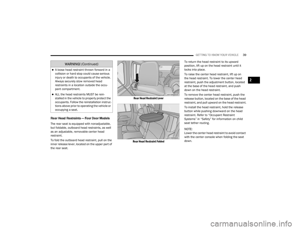 JEEP WRANGLER RUBICON 2020 Service Manual �:�$�5�1�,�1�*� (Continued�\f
2

20_JL_OM_EN_USC_t.book  Page 39   