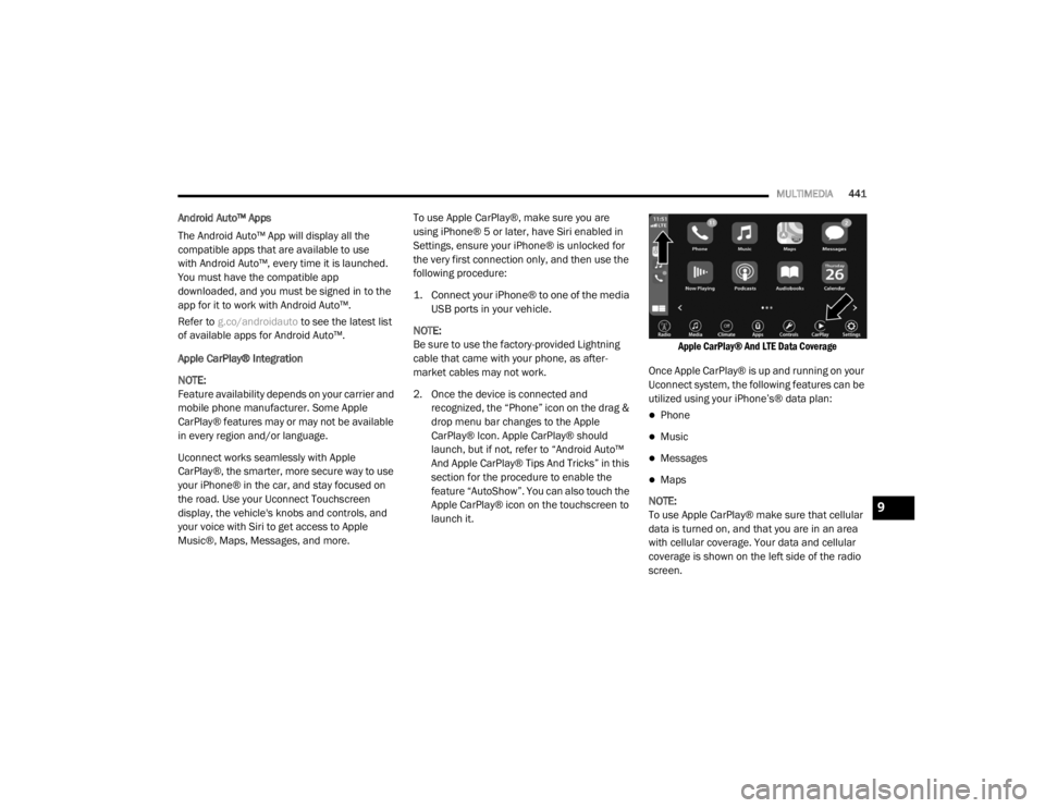 JEEP WRANGLER RUBICON 2020  Owners Manual 9

20_JL_OM_EN_USC_t.book  Page 441   
