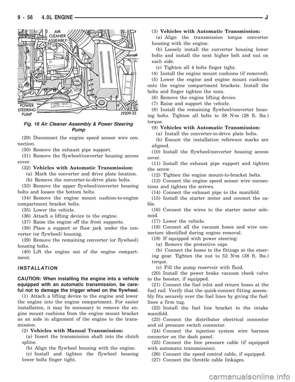 JEEP WRANGLER 1994  Owners Manual 