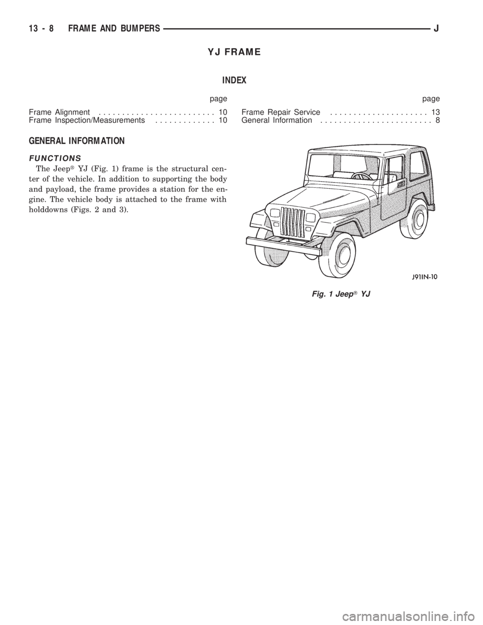 JEEP WRANGLER 1994 Repair Manual JEEP WRANGLER 1994 Repair Manual