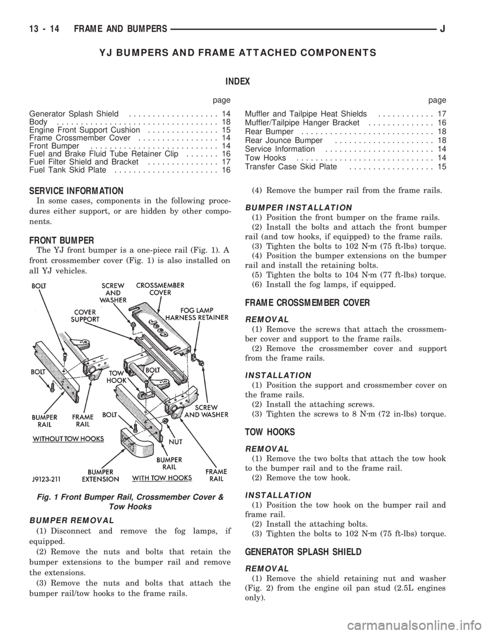 JEEP WRANGLER 1994 Manual PDF JEEP WRANGLER 1994 Manual PDF