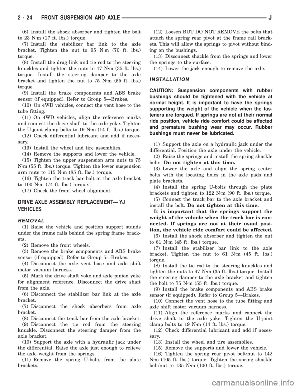 JEEP WRANGLER 1995 Manual PDF JEEP WRANGLER 1995 Manual PDF