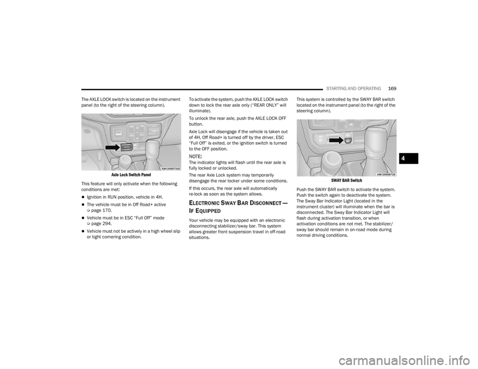 JEEP WRANGLER 4XE JL 2022  Owners Manual 4

22_JL_OM_EN_USC_t.book  Page 169   