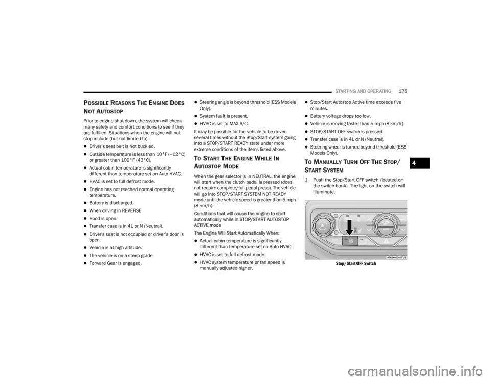 JEEP WRANGLER 4XE JL 2022  Owners Manual 
4

22_JL_OM_EN_USC_t.book  Page 175   