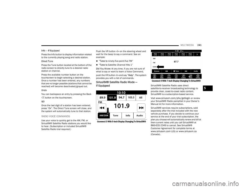JEEP WRANGLER 4XE JL 2022  Owners Manual 5

22_JL_OM_EN_USC_t.book  Page 241   