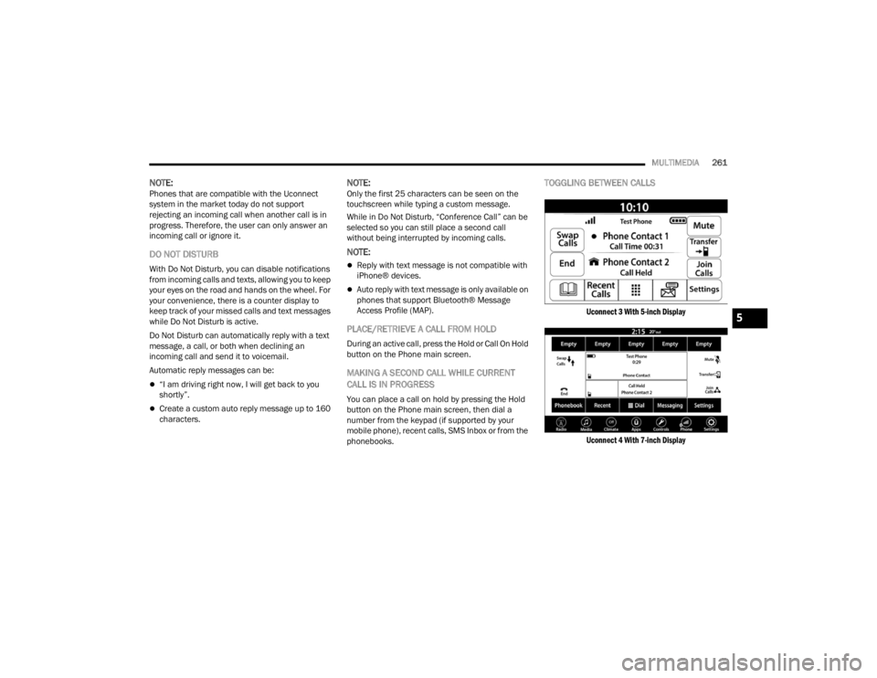 JEEP WRANGLER 4XE JL 2022  Owners Manual 
5

22_JL_OM_EN_USC_t.book  Page 261   