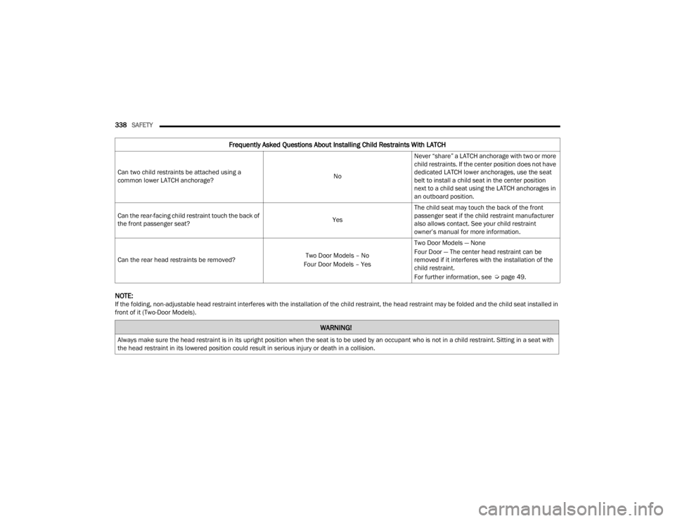 JEEP WRANGLER 4XE JL 2022  Owners Manual �:�$�5�1�,�1�*�
�$�O�Z�D�\�V��P�D�N�H��V�X�U�H��W�K�H��K�H�D�G��U�H�V�W�U�D�L�Q�W��L�V��L�Q��L�W�V��X�S�U�L�J�K�W��S�R�V�L�W�L�R�Q��Z�K�H�Q��W�K�H��V�H�D�W��L�V��W�R��E�H��X�V�H�G��