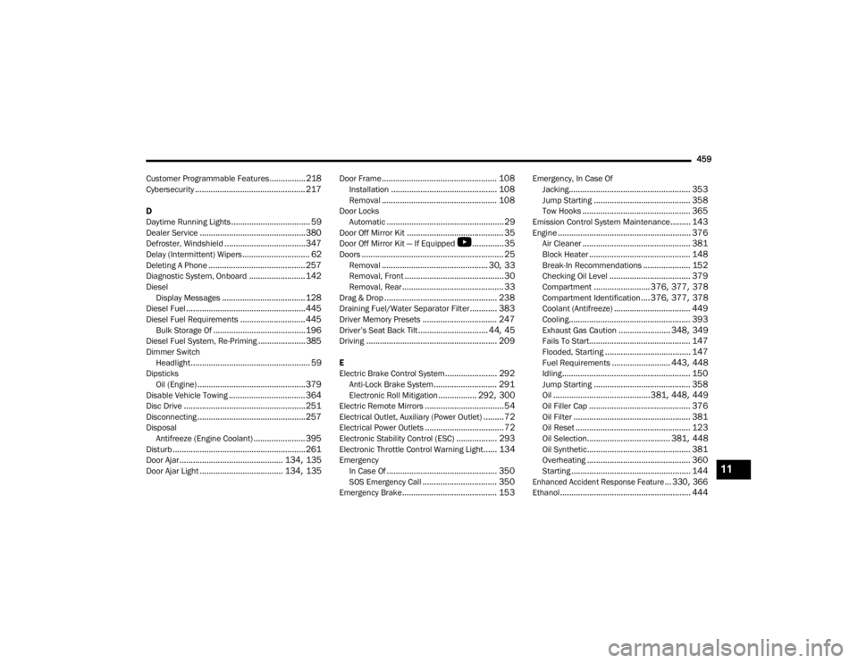 JEEP WRANGLER 4XE JL 2022  Owners Manual 11

22_JL_OM_EN_USC_t.book  Page 459   