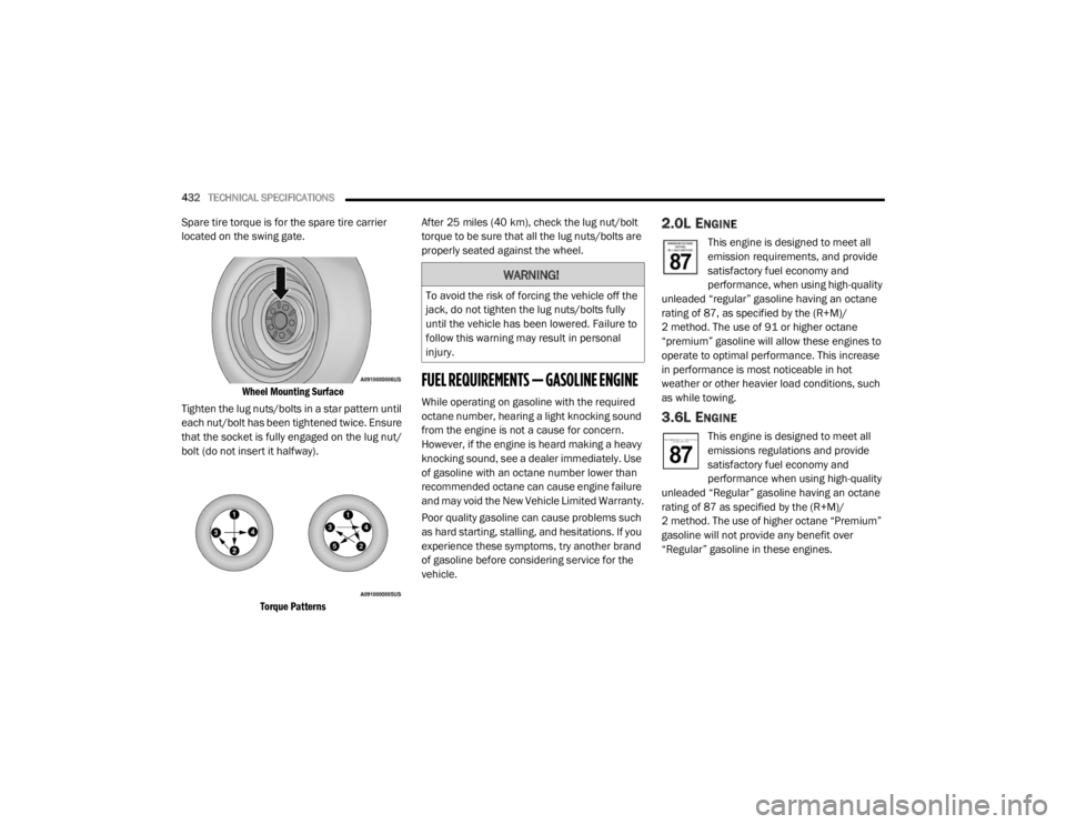 JEEP WRANGLER 2022  Owners Manual �:�$�5�1�,�1�*�
�7�R��D�Y�R�L�G��W�K�H��U�L�V�N��R�I��I�R�U�F�L�Q�J��W�K�H��Y�H�K�L�F�O�H��R�I�I��W�K�H�
�M�D�F�N���G�R��Q�R�W��W�L�J�K�W�H�Q��W�K�H��O�X�J��Q�X�W�V��E�R�O�W�V��I�X