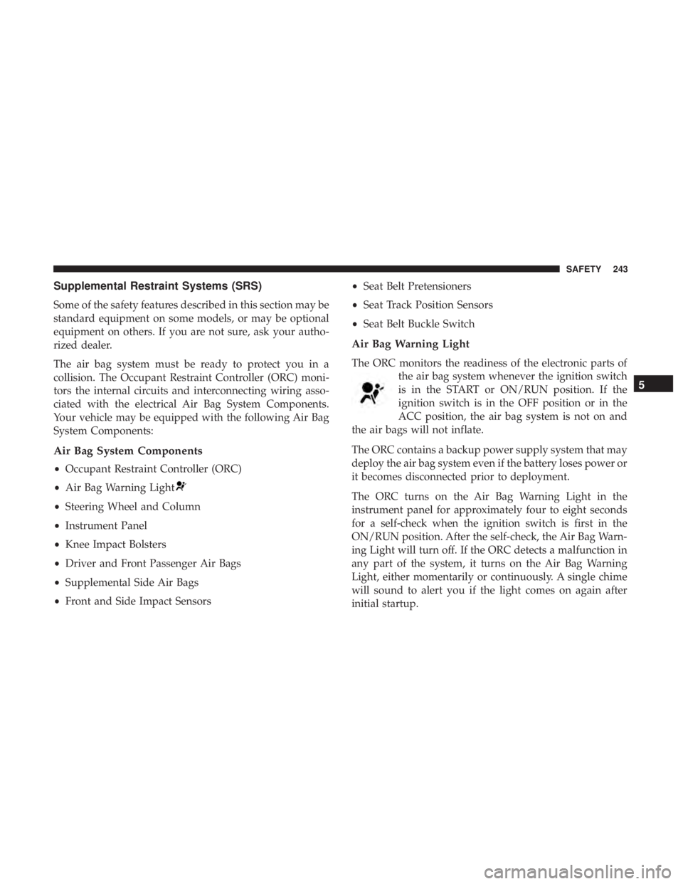 JEEP WRANGLER 2017  Owners Manual 5
SAFETY 243 
