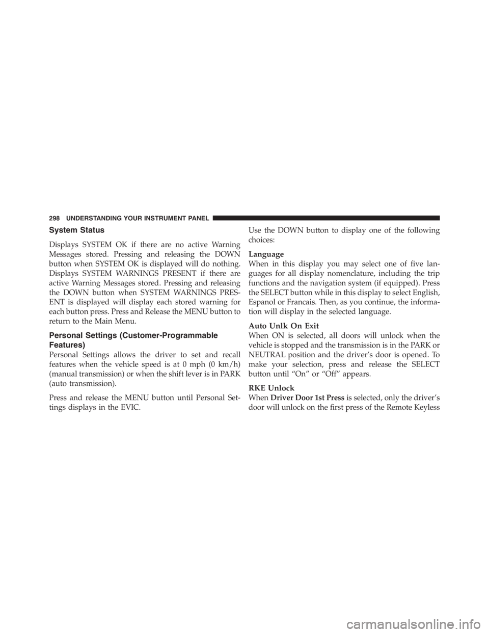 JEEP WRANGLER 2012  Owners Manual 
