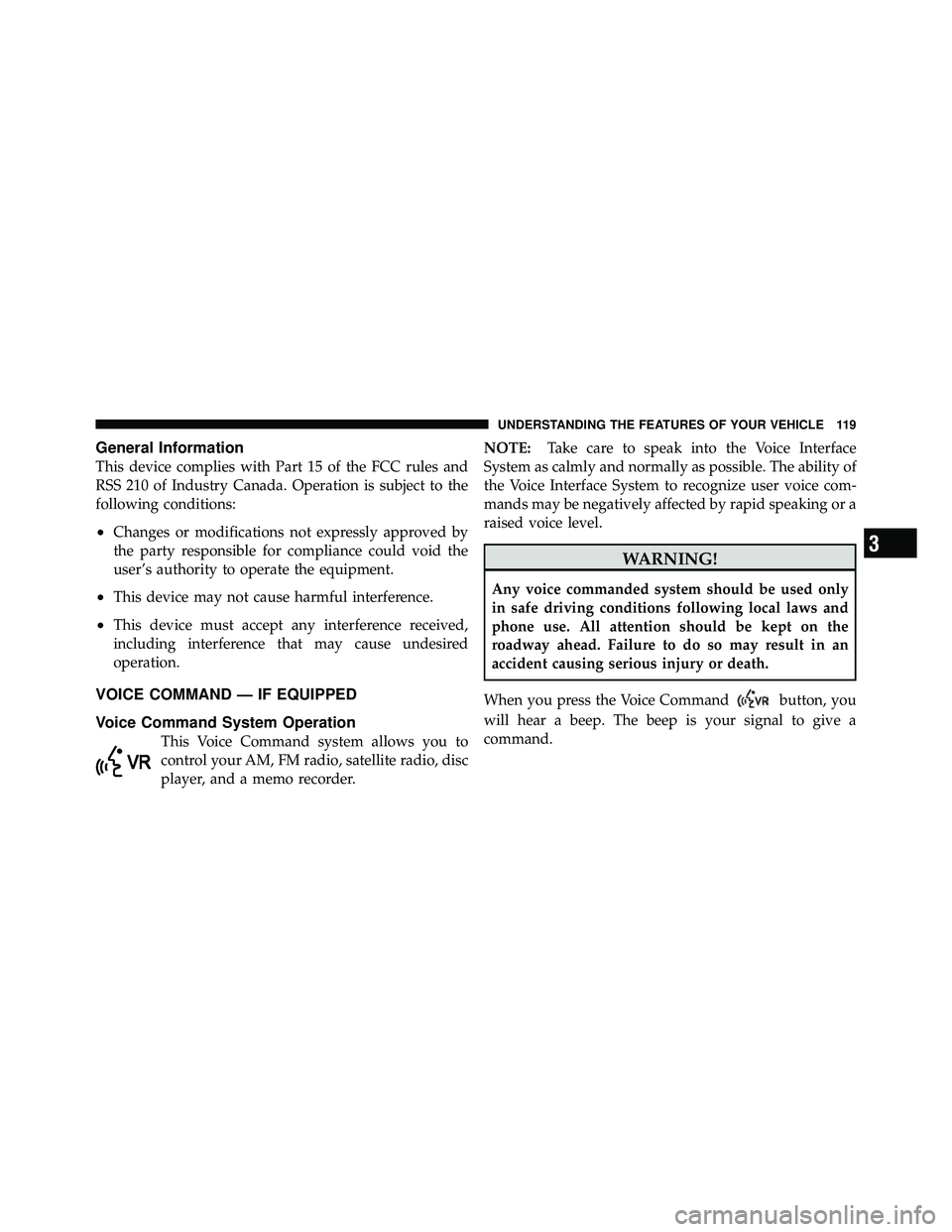 JEEP WRANGLER 2010  Owners Manual 3
UNDERSTANDING THE FEATURES OF YOUR VEHICLE 119 