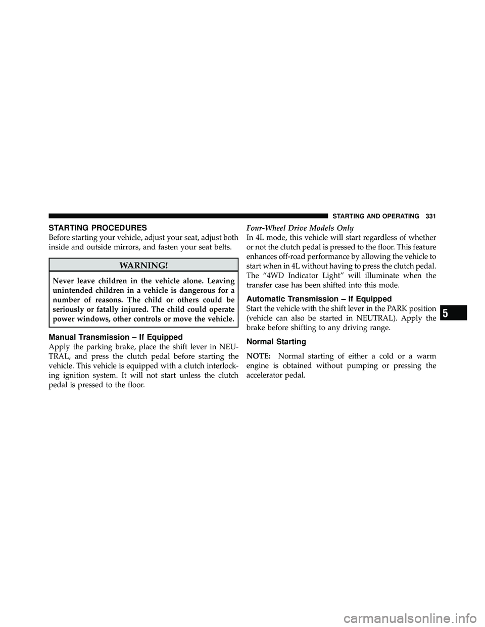 JEEP WRANGLER 2010  Owners Manual 