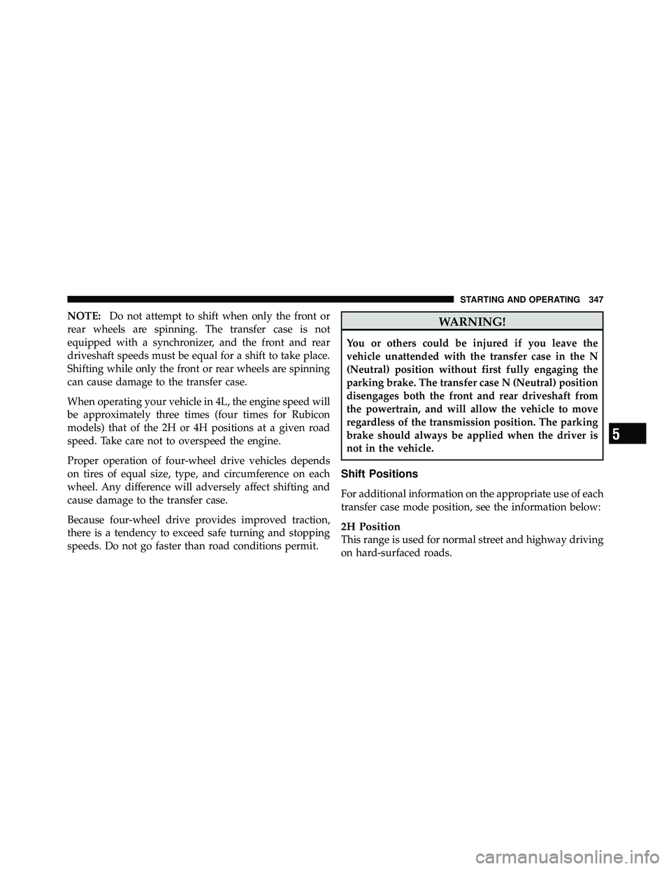 JEEP WRANGLER 2010  Owners Manual 