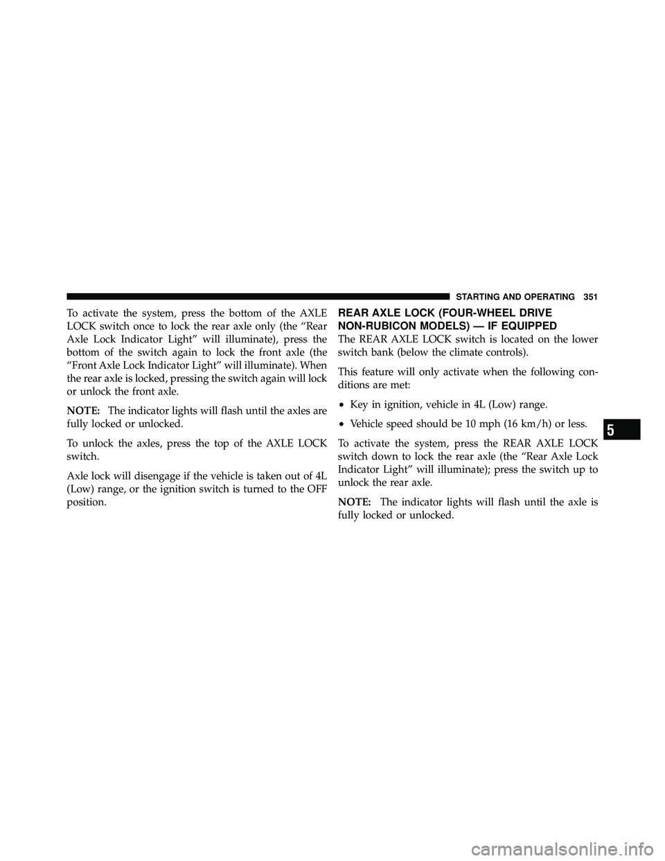 JEEP WRANGLER 2010  Owners Manual 