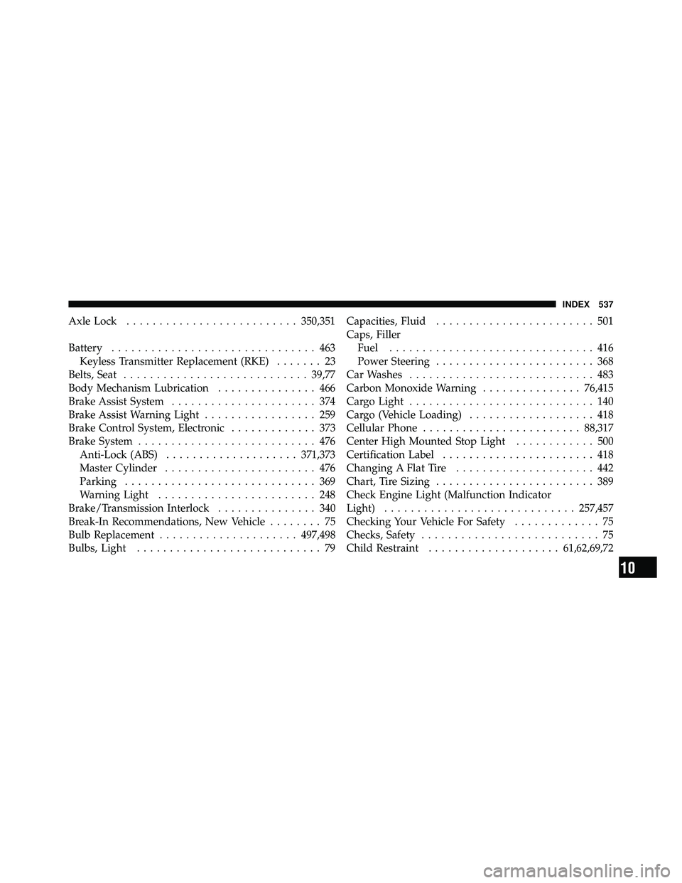 JEEP WRANGLER 2010  Owners Manual 