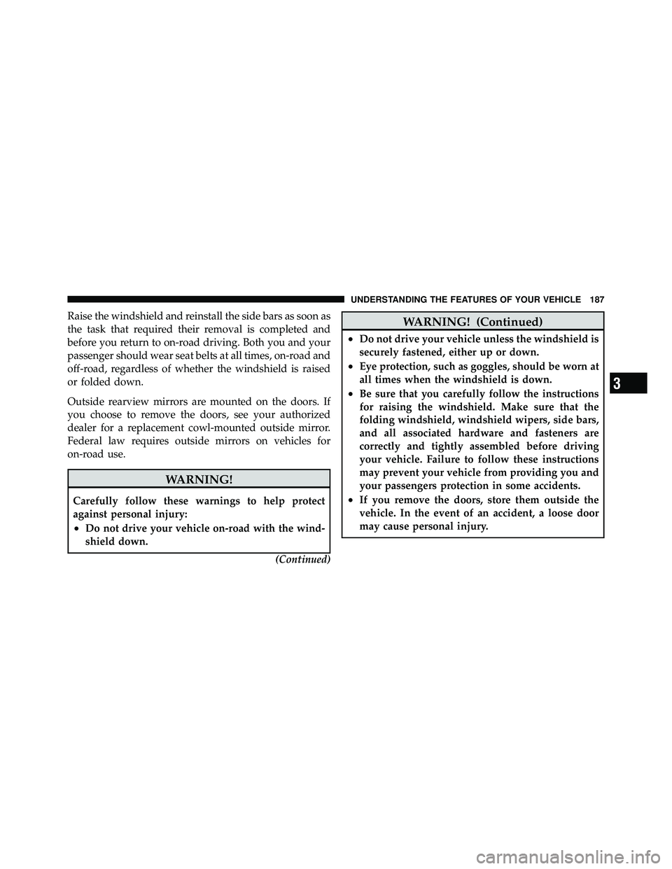 JEEP WRANGLER 2009  Owners Manual 