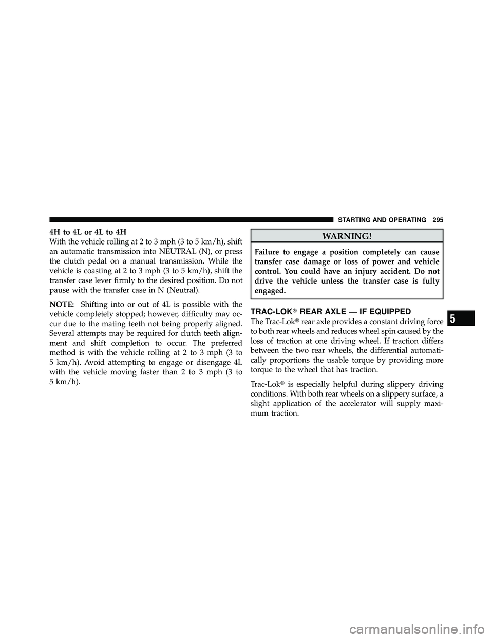 JEEP WRANGLER 2009  Owners Manual 