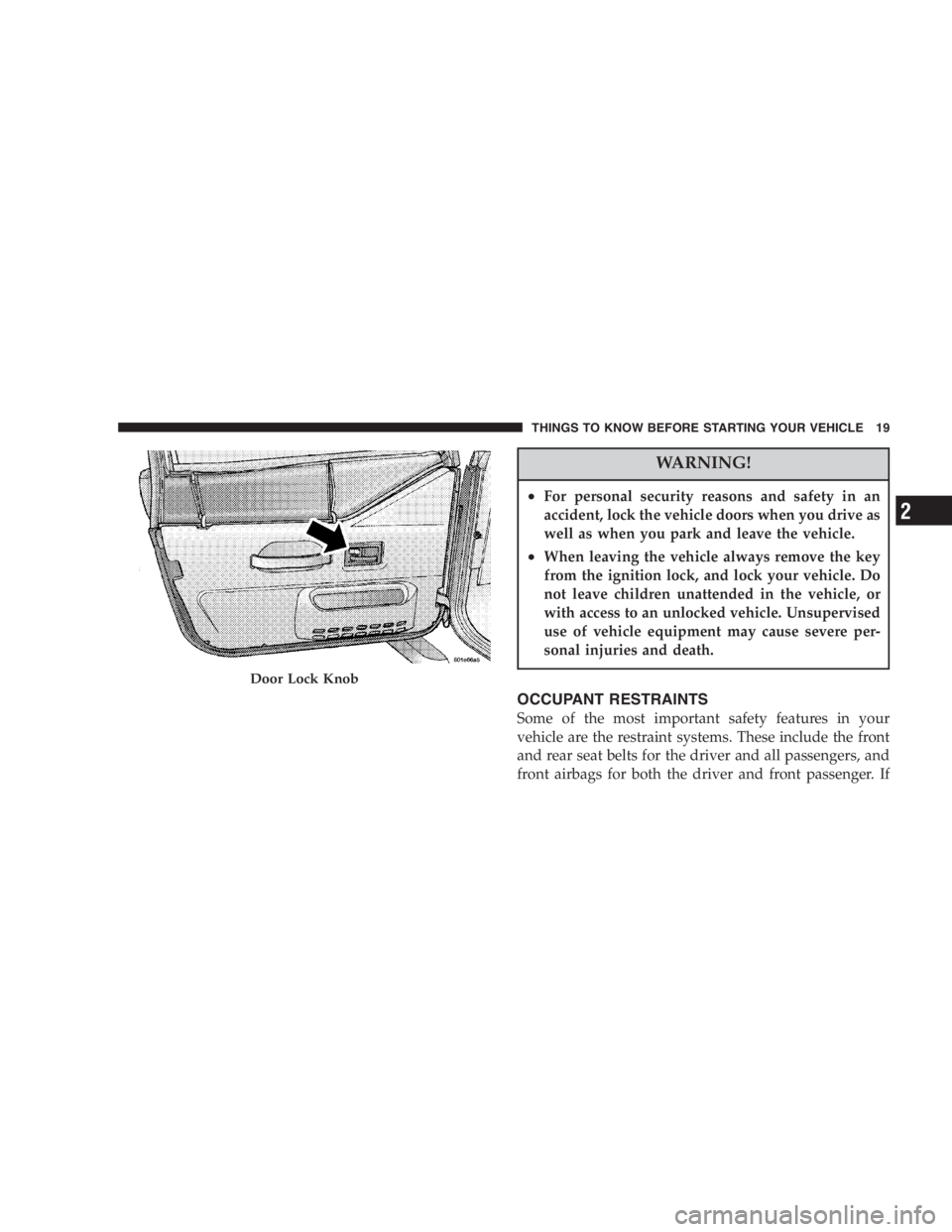 JEEP WRANGLER 2005 User Guide JEEP WRANGLER 2005 User Guide