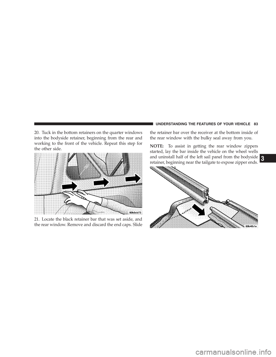 JEEP WRANGLER 2003  Owners Manual Unintended movement of a vehicle could injure
those in and near the vehicle. As with all vehicles,
you should never exit a vehicle while the engine is
running. Before exiting a vehicle, you should alw