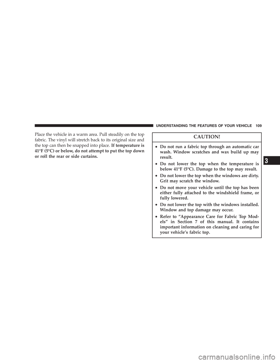 JEEP WRANGLER 1997  Owners Manual Mode Selection Knob 