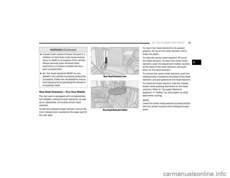 JEEP WRANGLER UNLIMITED SPORT 2020 Service Manual �:�$�5�1�,�1�*� (Continued�\f
2

20_JL_OM_EN_USC_t.book  Page 39   