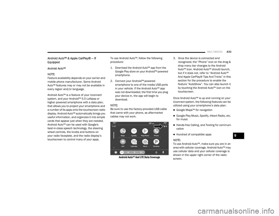 JEEP WRANGLER UNLIMITED SPORT 2020  Owners Manual 9

20_JL_OM_EN_USC_t.book  Page 439   