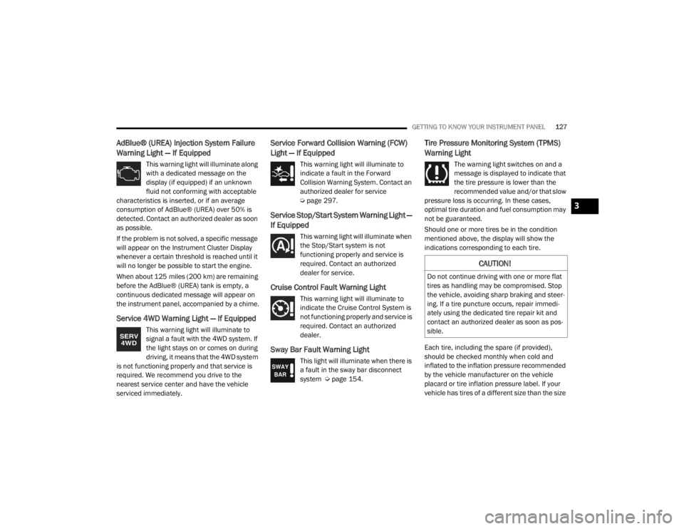 JEEP WRANGLER UNLIMITED 2022  Owners Manual �&�$�8�7�,�2�1�
��R��Q�R�W��F�R�Q�W�L�Q�X�H��G�U�L�Y�L�Q�J��Z�L�W�K��R�Q�H��R�U��P�R�U�H��I�O�D�W�
�W�L�U�H�V��D�V��K�D�Q�G�O�L�Q�J��P�D�\��E�H��F�R�P�S�U�R�P�L�V�H�G���6�W�R�S�
�W�