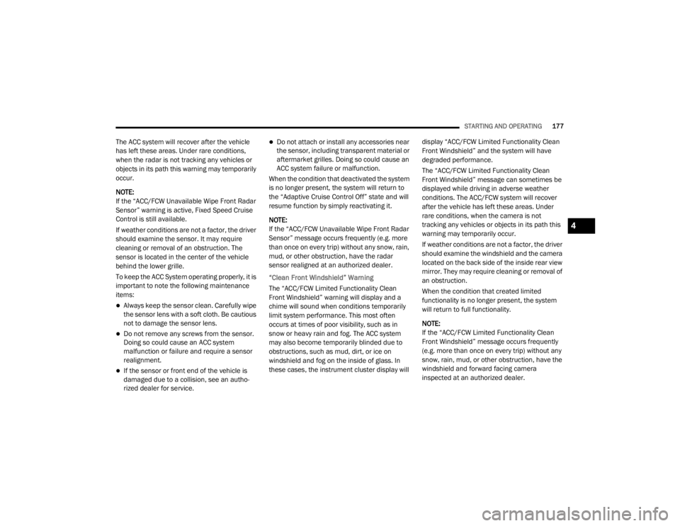 JEEP WRANGLER UNLIMITED 2022  Owners Manual 4

21_JL_OM_EN_USC_t.book  Page 177   