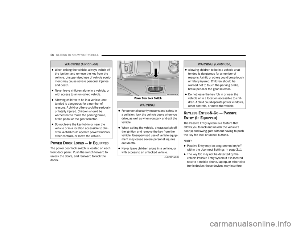 JEEP WRANGLER UNLIMITED 2022 Owners Manual �:�$�5�1�,�1�*� (ContinuedyfWARN�,N�*� (Continuedyf 