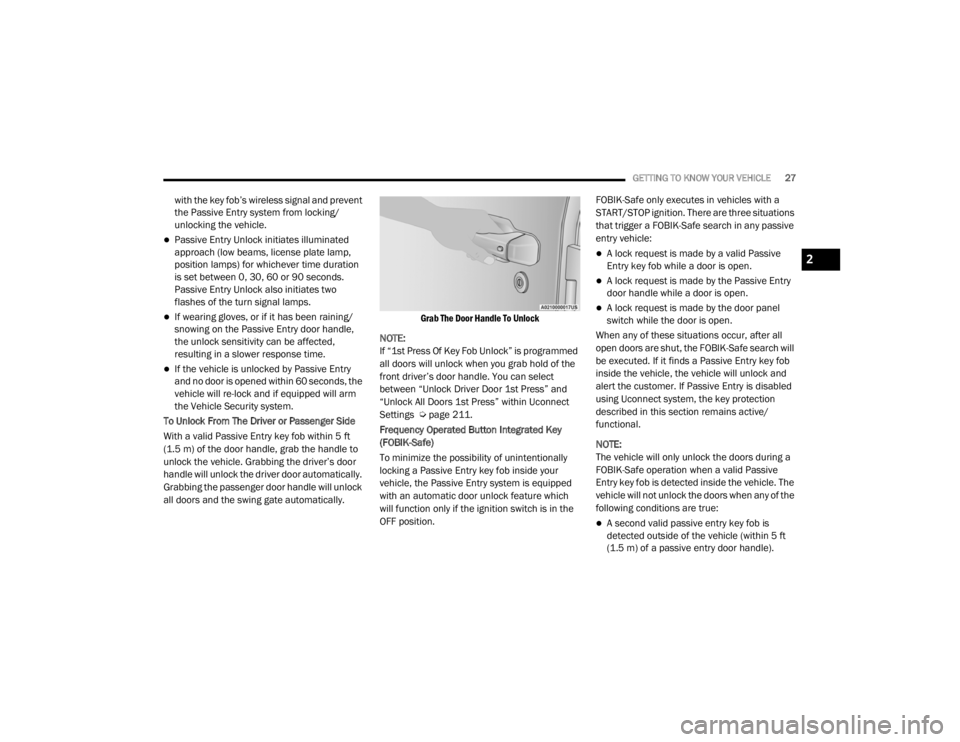JEEP WRANGLER UNLIMITED 2022 Owners Manual 2

21_JL_OM_EN_USC_t.book  Page 27   