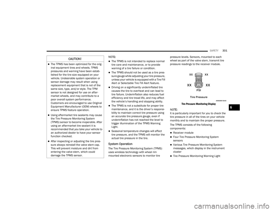 JEEP WRANGLER UNLIMITED 2022  Owners Manual 6

21_JL_OM_EN_USC_t.book  Page 301   